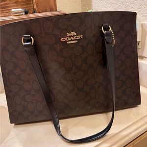 Coach Signature Brown and Black Tote Bag